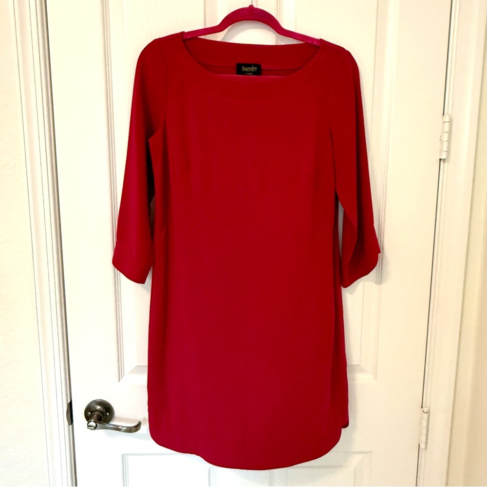 Laundry By Shelli Segal magenta Long Sleeve Dress